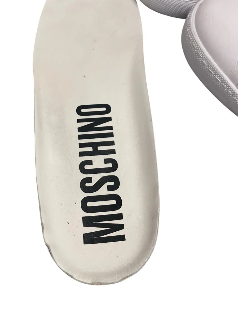 Moschino Couture Milano Men's White Leather Large Logo Sneakers EU 43 US 10